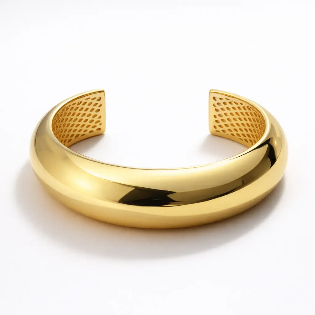 Vale & Veil — Paris | Forteresse Cuff | Sculptural Gold Bangle Bracelet