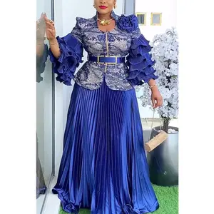 African Clothes for Women 2 PCS Sets Tops And Skirts Suits Dashiki Ankara Turkey Outfits Gown Plus Size Wedding Party Dresses