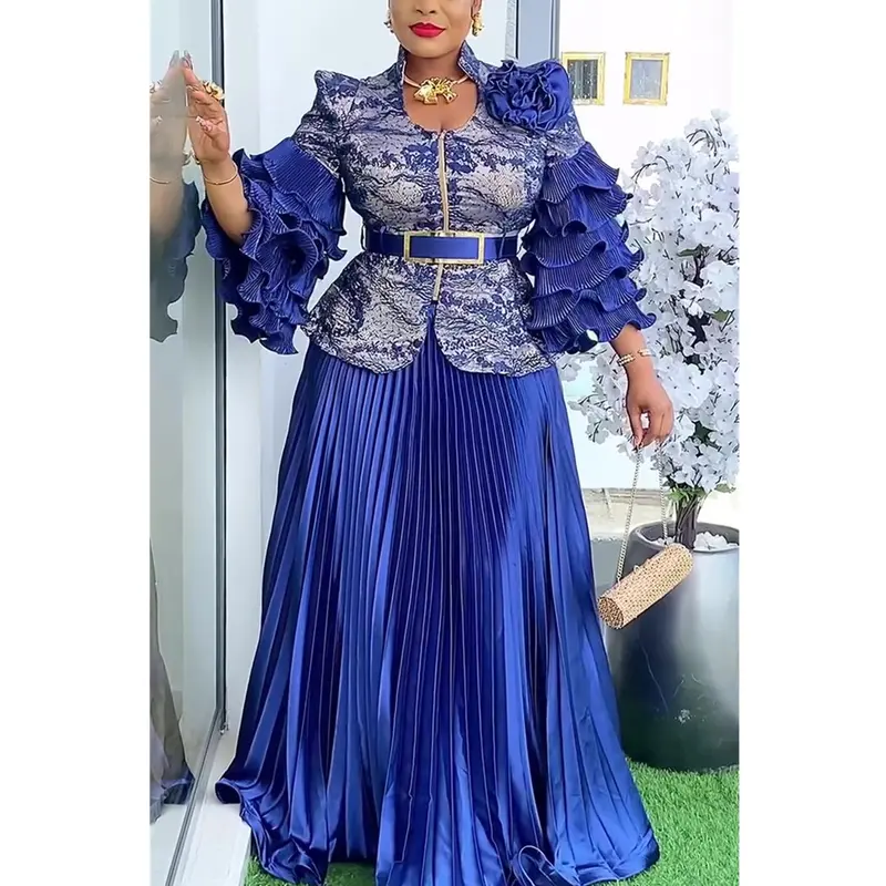 knee length dresses for ladies HDAfricanDress Elegant African Dresses Women 2025 Turkey Dress –  hdafricandress main image 0