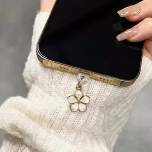 Flower Design Phone Charging Port Dust Plug, Anti Dust Plug for iPhone Type-C Android Phone iPad, Mobile Phone Accessories, Phone Charm