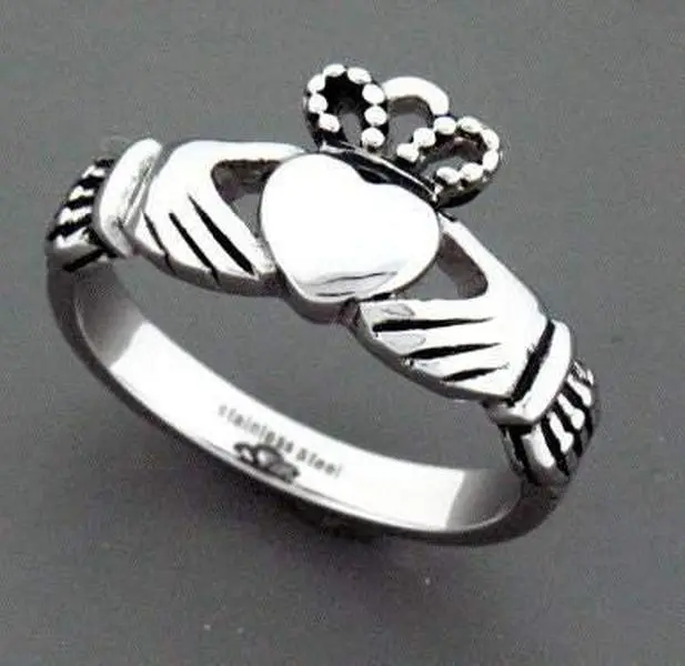 316 L Stainless Steel Petite Claddagh Ring, s2 316 L Stainless Steel Petite Claddagh Ring, s2