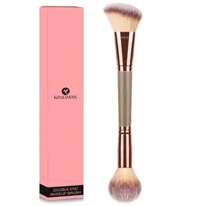 KINGMAS Foundation Makeup Brush, Double-ended Angled/Round Top Contour Makeup Brush for Beauty Blending Liquid Powder, Concealer Cream Cosmetics Blush Brush