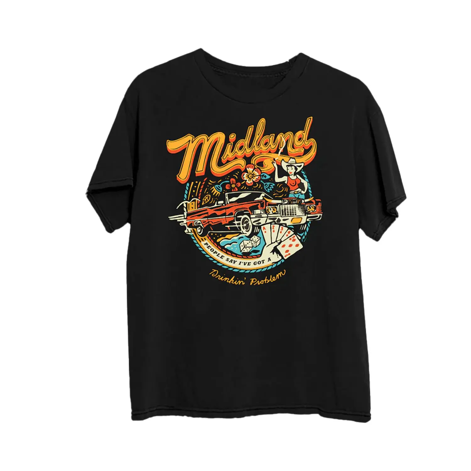 Midland Drinkin' Problem T-Shirt Country Music Band Graphic Tee Vintage Western Cowboy Concert Unisex Top