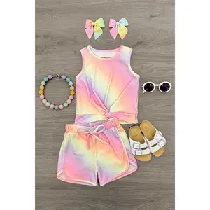 Pastel Sunset Tie Dye Short Set