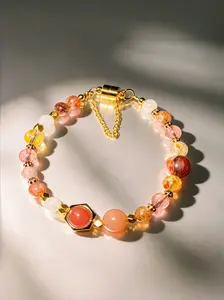 Elegant Multicolor Crystal Bracelet, Magnetic Clasp Design, Casual All-Season Accessory, Perfect for Daily Commute