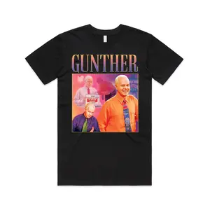 Gunther Homage Tribute Graphic T-Shirt for Men - Vintage 90's Crew Neck Short Sleeve Tee Casual Menswear