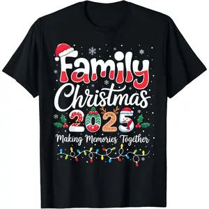 Family Christmas 2025 Matching Outfit Xmas Squad Santa T-Shirt