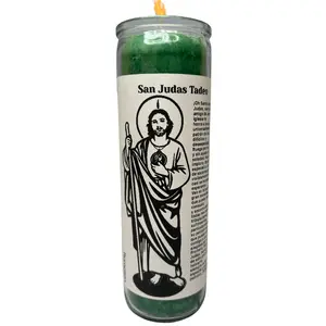 Vela de San Judas Tadeo - 7 dias, Color Verde de Romesen. St. Jude Candle Prayer Candle - 7 days, Green color by Romesen.