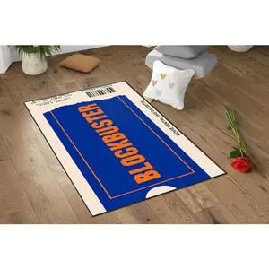 Blockbuster Video Doormat, Retro Style VHS Movie Lovers, 90s Nostalgia,Home Theater Area Doormat, Gaming Doormat, 2000s,Machine Washable Doormat,retro Doormat