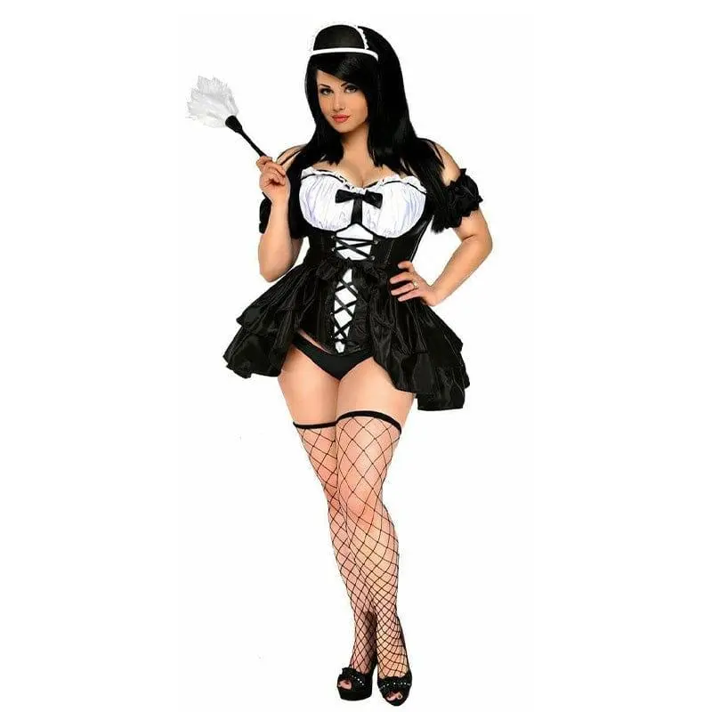 Sexy Deluxe 4 Piece French Maid Halloween Costume
