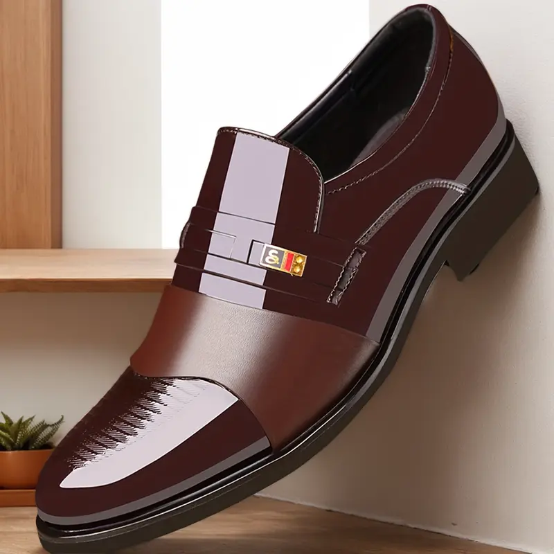 Men’s Minimalist Solid Color Closed Toe No-Heel Ankle Slip-On Flat Formal Shoes - Rubber Sole, Breathable, Flexible, Streamlined, Easy-On, Office-Ready Polish All-Seasons Work Footwear