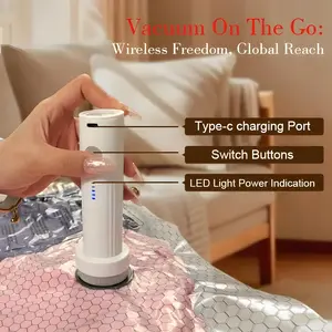 [2026 Upgraded] Cordless Travel Vacuum Bag Set Vacuum Bags for Travel with Rechargeable air Pump, 15 Pack Carry-on Size Compression Packing Bags for Luggage and Suitcase, Space Saver for Clothes and Clothing Travel Zipper Pouches