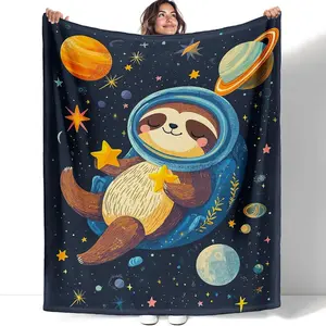 Sloth Space Planets Blanket Animal Lover Gifts for Adults & Kids – Ultra Soft Plush Throw Blanket for Bed, Couch, Camping  Christmas gift Dream Weave Home