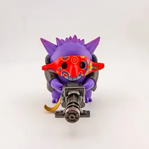 Gatling Duck Figure Cross-Dressing Cosplay Luo Machine Pet Model - Creative Desktop Ornaments & Car Decorations - Innovative Birthday Gift for Boyfriend