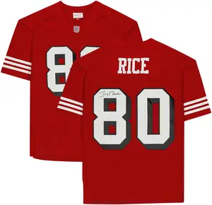 Jerry Rice San Francisco 49ers Autographed Mitchell and Ness Red Replica Jersey - Fanatics Authentic Certified