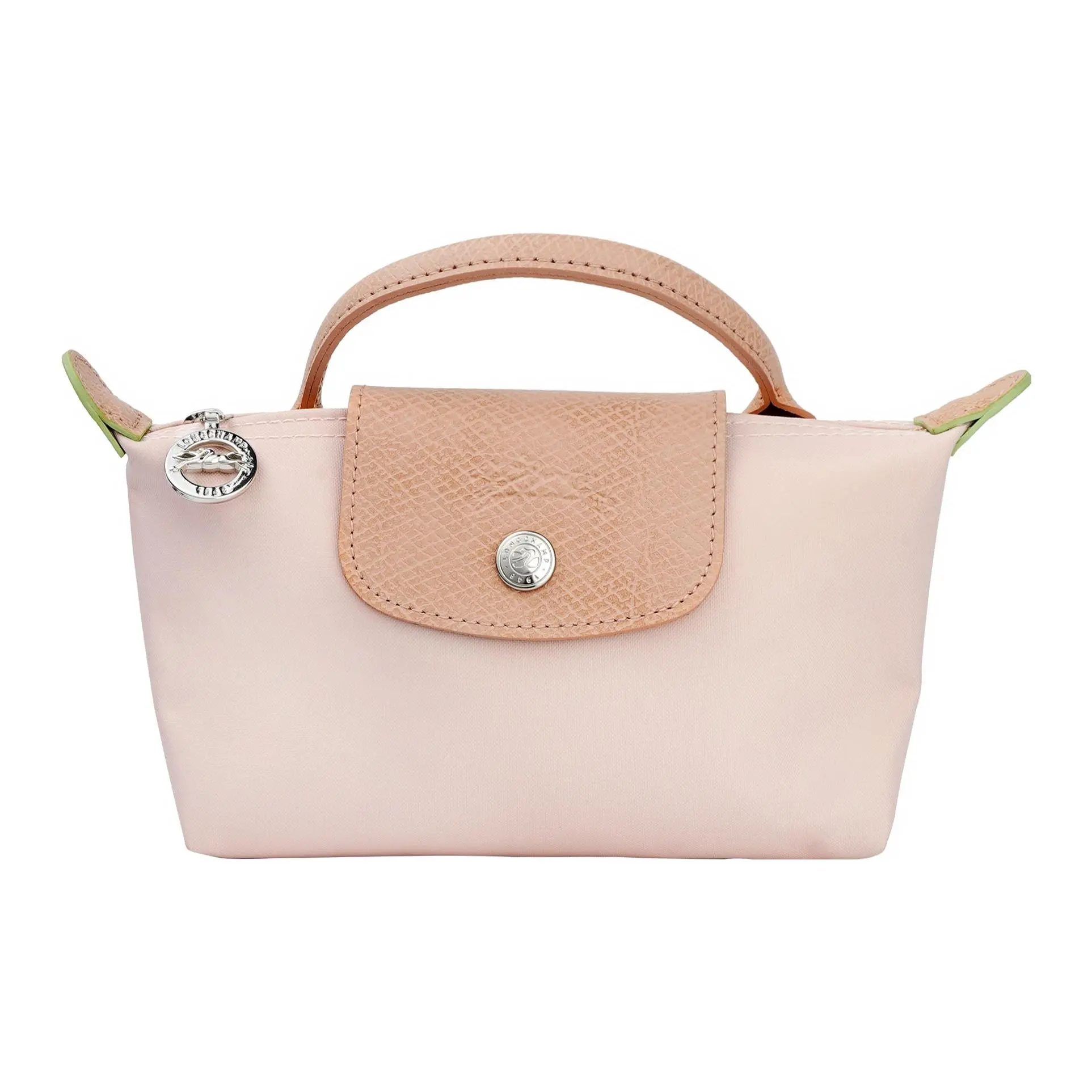 Women's Longchamp Le Pliage 17 Canvas Tote Bag - Leather Handbag, Zipper Snap Closure, Sakura Pink, Elegant Commuter Fashion Handbag