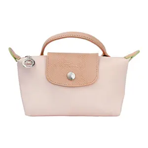 Longchamp Le Pliage Green 17 Tote Bag with Zipper Snap Closure in Canvas for Women in Cherry Blossom Pink