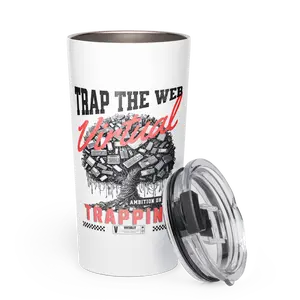 "Trap The Web" Tapered stainless steel tumbler