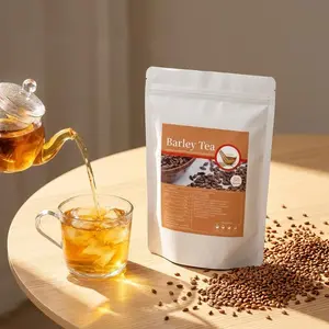 Roasted Barley Tea Bags, Natural Mugicha for After-Meal Digestion Support, Refreshing Caffeine-Free Roasted Grain Tea, 50 Sachets Hot or Cold Brew