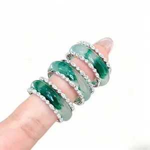 New Chinese-style ice chalcedony zircon ring for women, niche design, light luxury, high-end elegance, stylish index finger ring