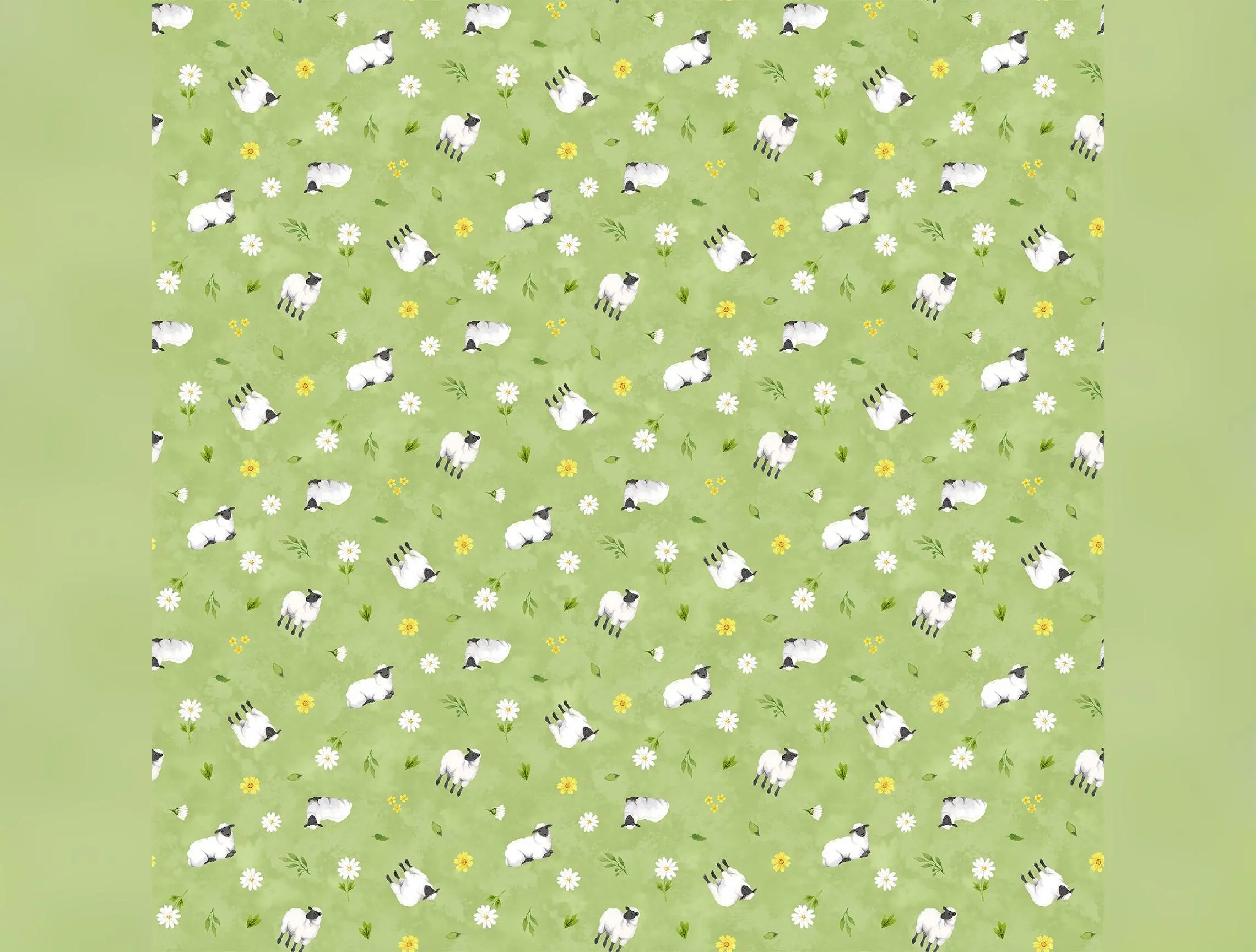 Counting Sheep | Sheep Toss - Green by Deborah Edwards for Northcott | 28473-72