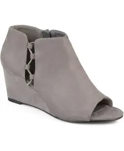 Journee Collection Women's Grey Falon Wedge Booties