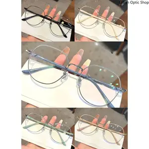 XUH Blue Light Blocking Glasses for Women, Sleek Metal Flat Lens Lightweight Anti Eyestrain Eyewear, Fashion Modern Comfort Glasses for Daily Wear Screen Time