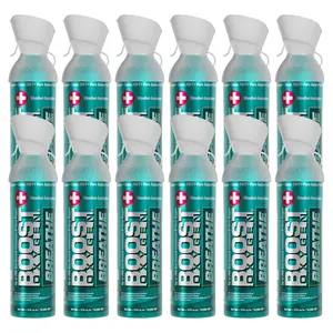 Boost Oxygen Natural Portable 10 Liter Pure Oxygen Canister, Menthol (12 Pack) Boost Oxygen Natural Portable 10 Liter Pure Oxygen Canister, Menthol (12 Pack)
