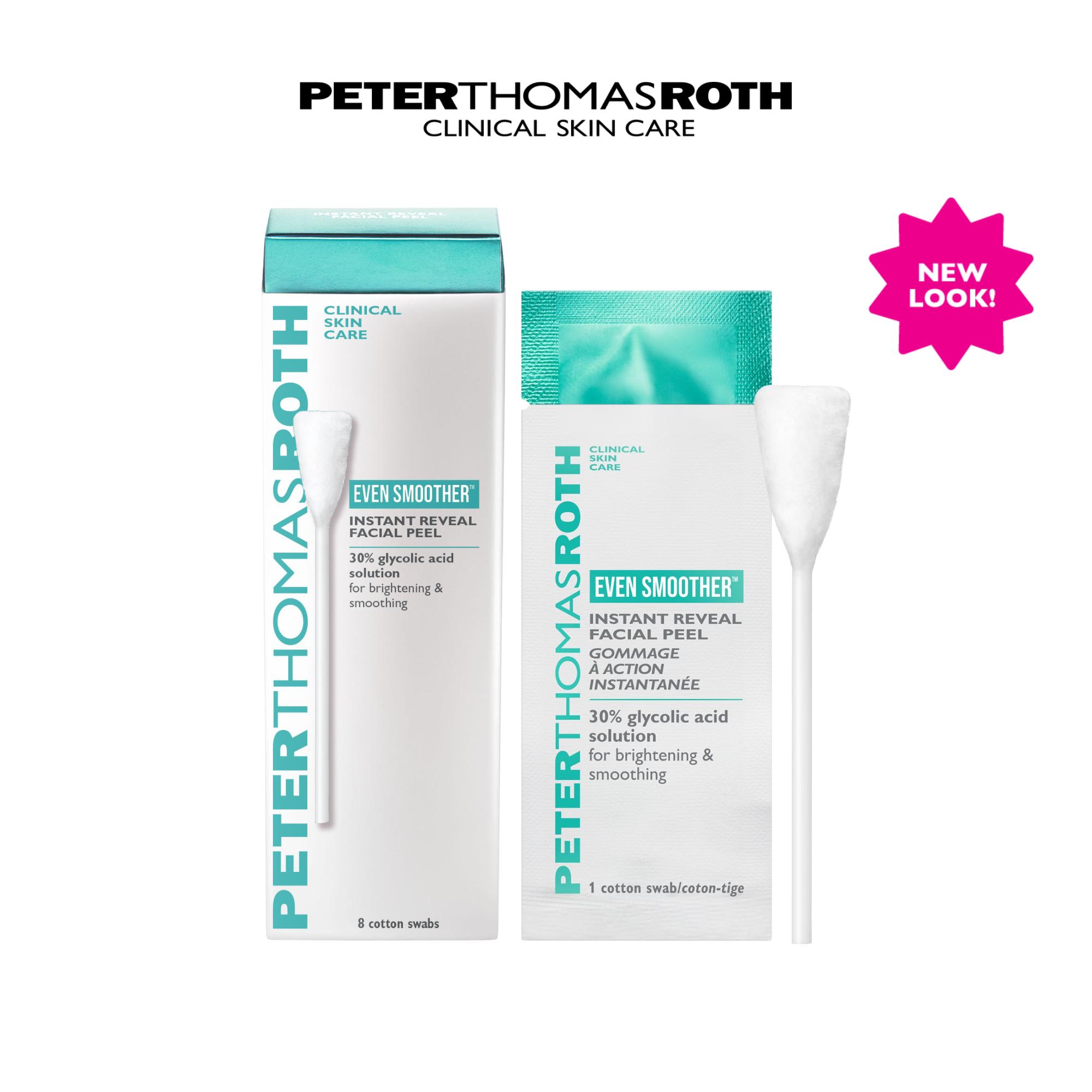 Peter Thomas Roth Even Smoother Instant Reveal Facial Peel, Glycolic Acid, Exfoliating and Brightening Solution