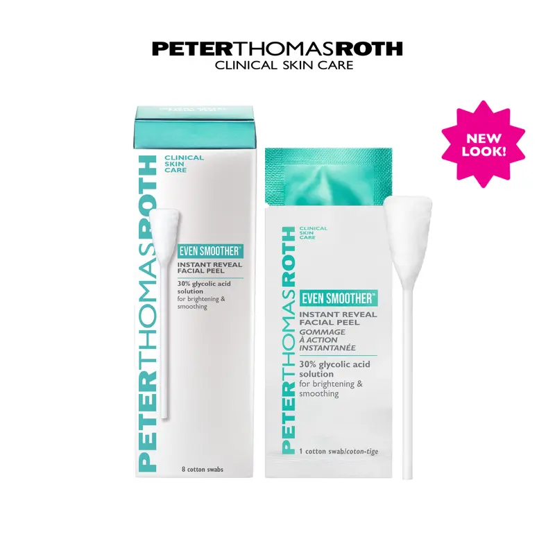 Peter Thomas Roth Even Smoother Instant Reveal Facial Peel, Glycolic Acid, Exfoliating and Brightening Solution