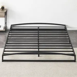 Low Bed Frame, 6 Inch Metal Platform Queen Bed Frame, Heavy Duty Low Profile Bed Frame No Box Spring Needed, Mattress Foundation with Steel Slats Support