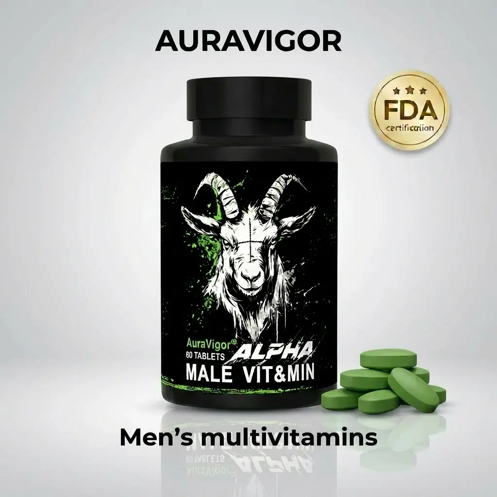 Auravigor  Men 30+ 23-In-1 Multivitamin With Tongkat Ali & Lycopene For Prostate, Testosterone, Stress & Bone Support, 60 Count, Healthcare, Dietary Supplement, Overall Wellness, Fitness