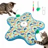Smart Interactive Cat Toy - Automatic Hide and Seek Hunting Simulator with Realistic Bird Sounds, Random Moving Feather, 1200mAh USB Rechargeable, Touch Reactiv., Double-Padded Mat, Auto Sleep Mode, for Kittens&Adults Indoor Cats (Halloween, All Seasons)