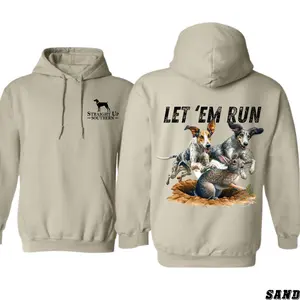 [graphic hoodies]Straight Up Southern Hoodie – Let ’Em Run Hunting Dog Sweatshirt with Rabbit Chase Graphic, Unisex Pullover Perfect for Country Life, Outdoor Sports and Fall Outfits