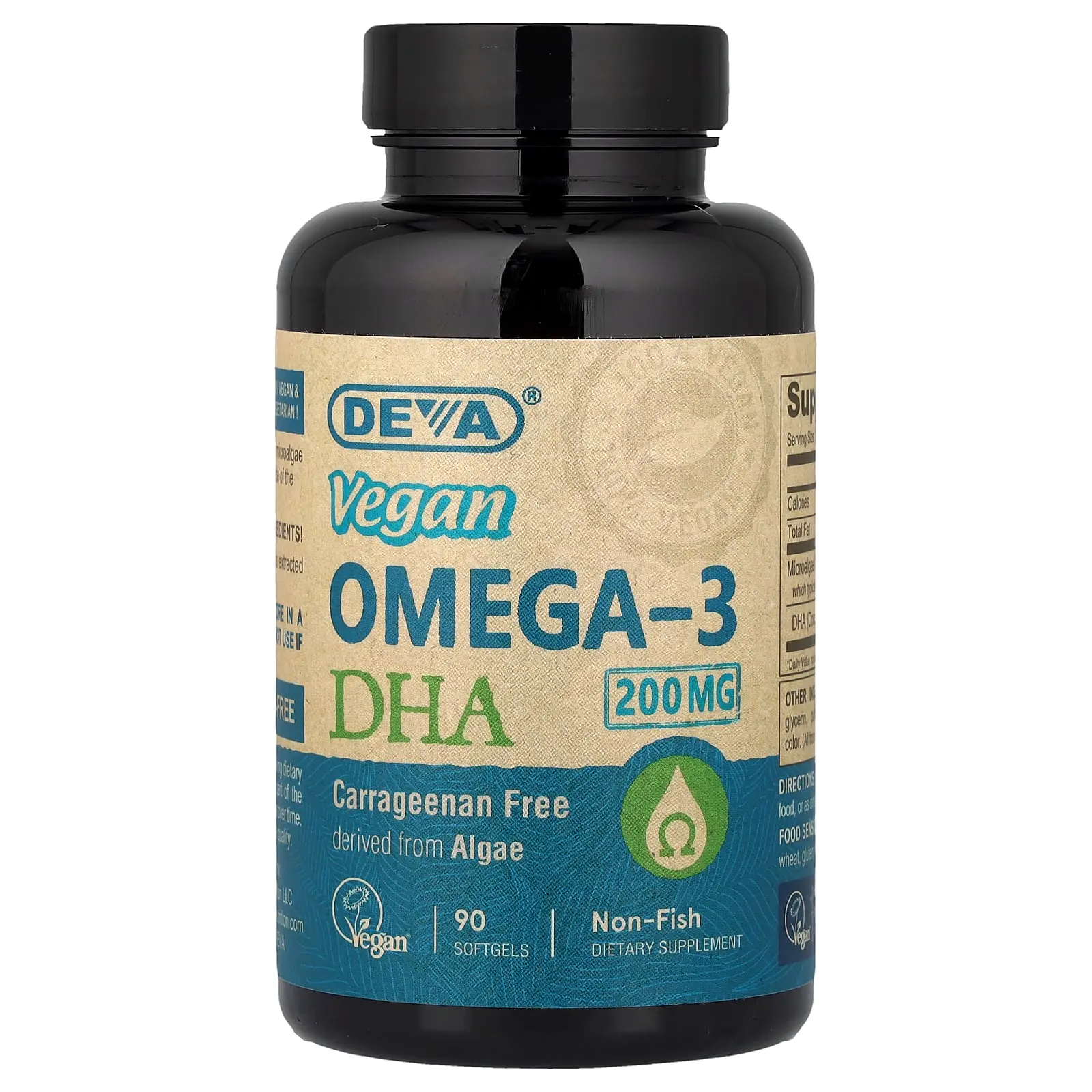 Deva Vegan Omega-3 DHA, 90 Softgels