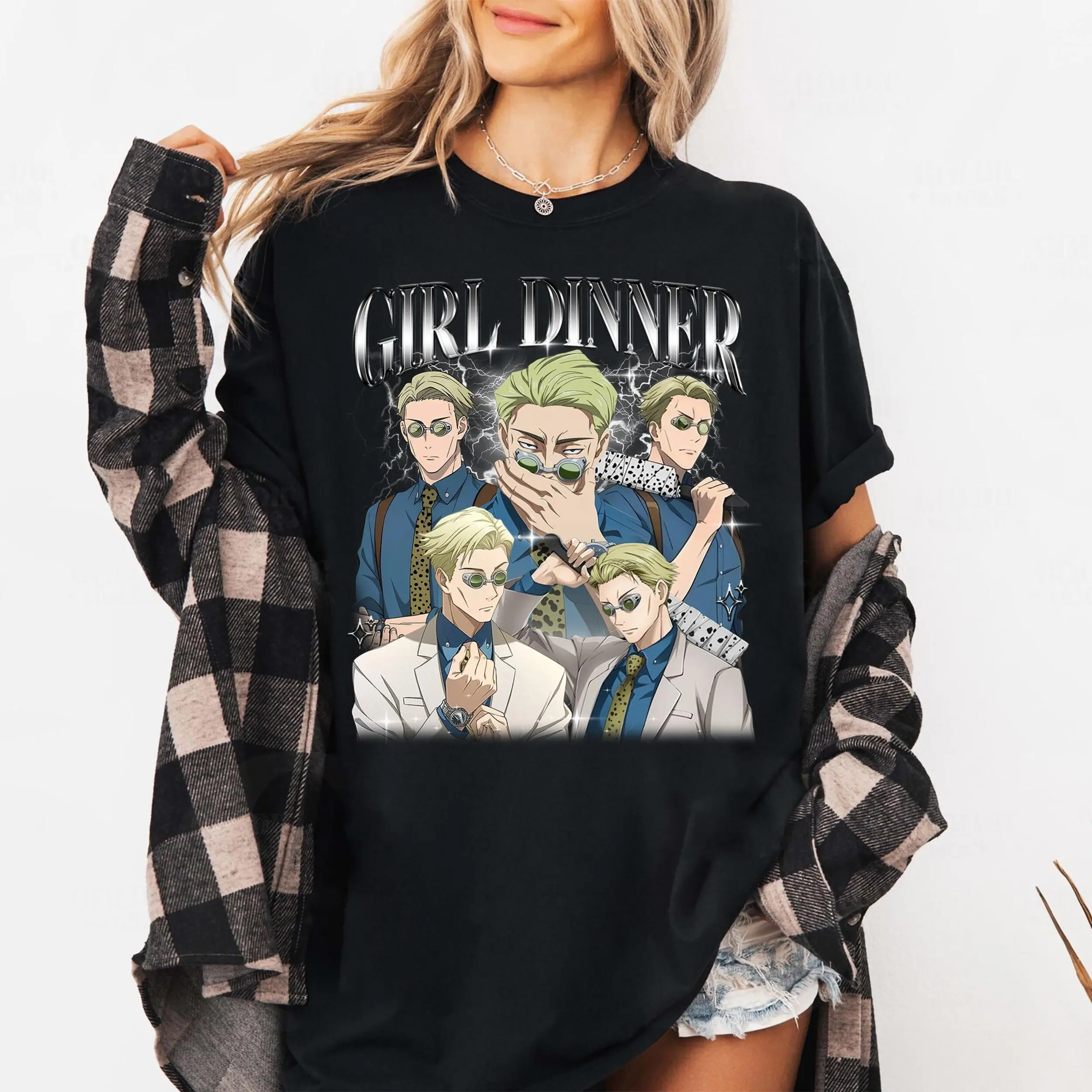 Kento Nanami Jujutsu Kaisen Anime Graphic Tee, Nanami JJK Girl Dinner Anime Unisex T-Shirt - Perfect Gift for Anime & Gaming Fans