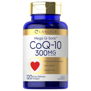 Carlyle CoQ10 300mg | 120 Softgels | Mega Q-Sorb Coenzyme Q-10 | with Black Pepper Extract | Non-GMO, Gluten Free Supplement