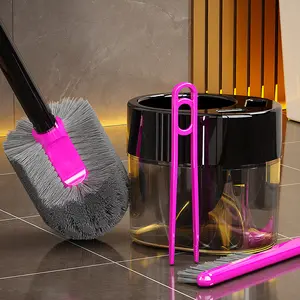 3-in-1 toilet brush set with holder, does not scratch the toilet surface, includes gap tool and cleaning tweezers, no need to clean dead corners, can be wall-mounted or used independently, easy to install and suitable for everyday bathroom cleaning