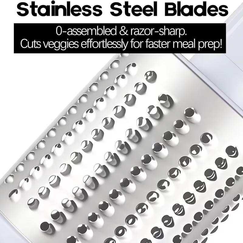 Rotary Cheese Grater Hand Crank Transparent - Shredder Slicer Grinder 3 Stainless Steel Blades, Stable Suction, Labor-Saving Handle, Safe Kitchen Tool for Cheese, Vegetable, Nuts, Chocolate