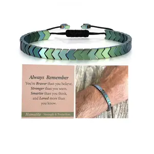 2026 New Hematite Beaded Bracelet, adjustable design for men and women. Stylish daily accessory, ideal Easter, birthday and holiday gifts for teen boys, sons and grandsons.