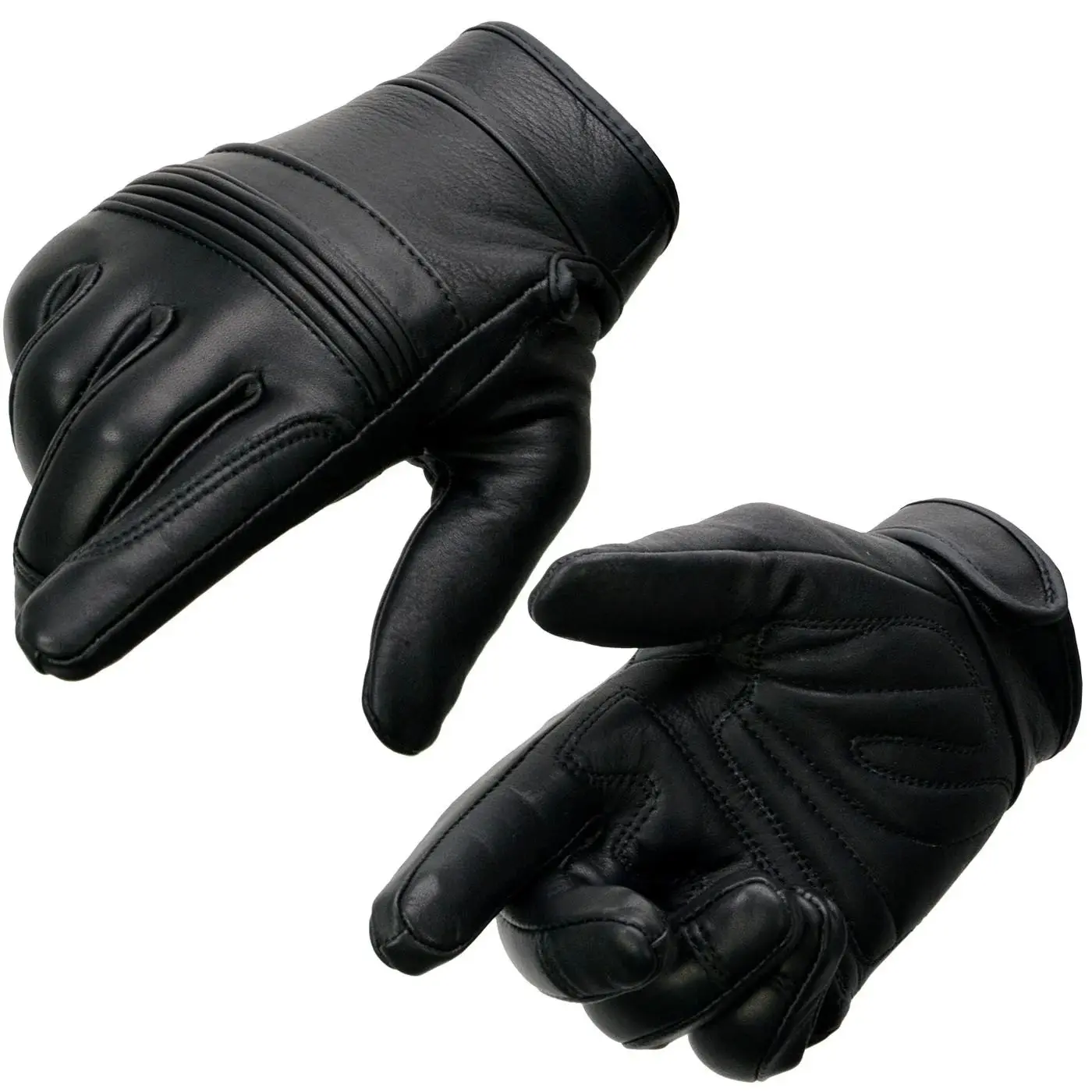 Men’s Premium Cowhide Leather Motorcycle Gloves – Gel Palm & Adjustable Wrist