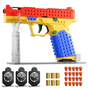 Tactical DIY Building Block Handle Set with Display Stand for Adults, Creative Construction Grip Kit, Funny Toy Gun Building Blocks Toy Set for Adults and Children(Use under adult supervision, do not aim at the face or eyes)