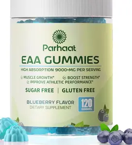 EAA Gummies 120 Gummies (Blueberry), 9000 mg Essential Amino Acids - All 9 Essential Aminos (EAA) and All Branched-Chain Aminos (BCAAs), Non-GMO, Gluten Free, Vegetarian Friendly