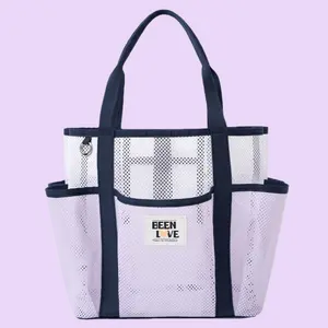 Mesh Beach Bag for Women, Beach Tote Sandproof for Family Pool Bag for Toys & Vacation Essentials corduroy  tote  bag Personalized Hot  Canvas Tote Bag large tote bag bedazzled  bag
