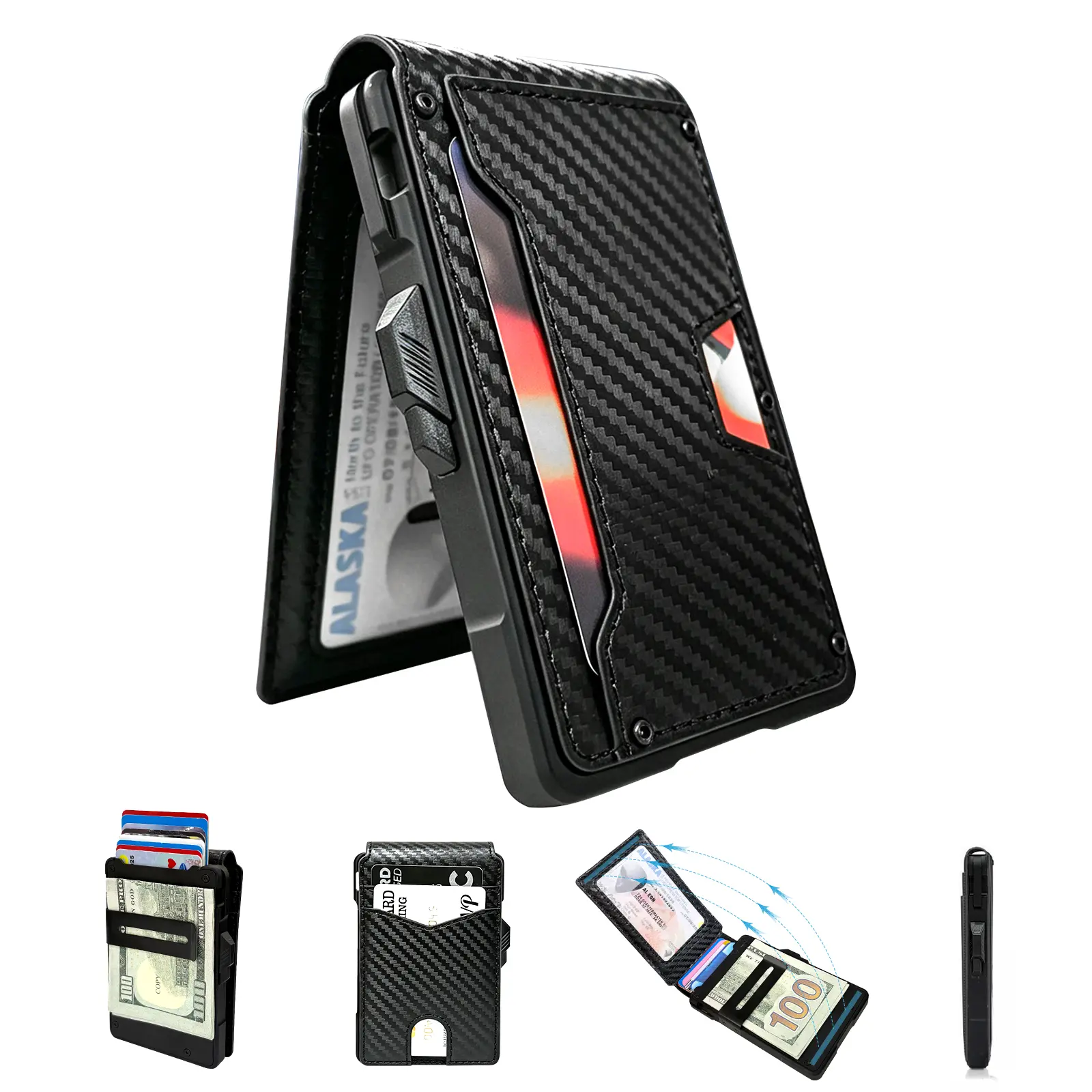 Men's Business Style PU Leather Compact Wallet with Card Slots,Trendy Money Clip Wallet with Card Slots,RFID Blocking Wallet for Daily Use