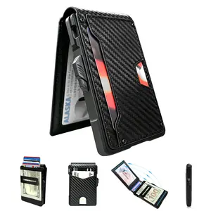 Men's Business Style PU Leather Compact Wallet with Card Slots,Trendy Money Clip Wallet with Card Slots,RFID Blocking Wallet for Daily Use