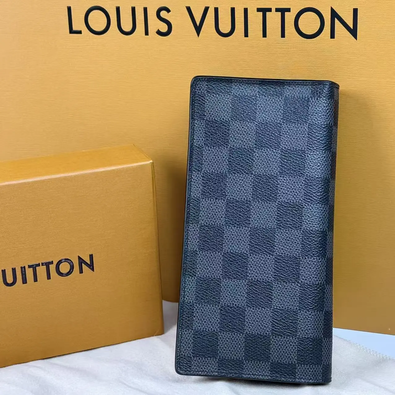 Pre-owned Louis Vuitton Graphite Damier Ebene Long Bifold Wallet