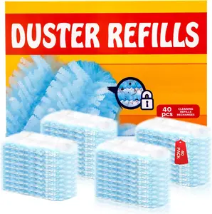 40 Count Electrostatic Duster Refills – Disposable Dusting Heads Compatible with Swiffer Dusters for Blinds, Fans, Corners & Home Cleaning (Only Duster)