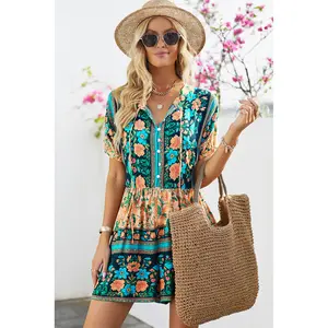 Floral Multicolor Boho Romper