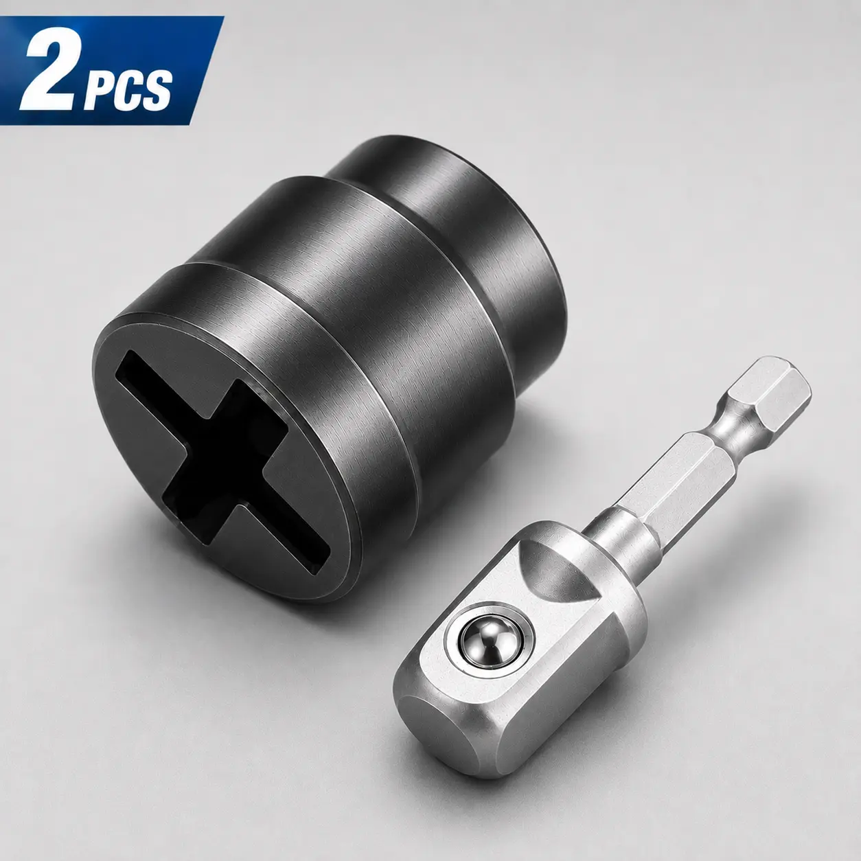 Universal Car Scissor Jack Drill Adapter Socket Kit 2PCS, High Hardness Steel Hex Shank Drill Bit Adapter, Portable Auto Tire Removal Labor-Saving Jack Conversion Tool for Cars RV Trucks